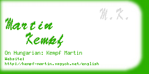 martin kempf business card
